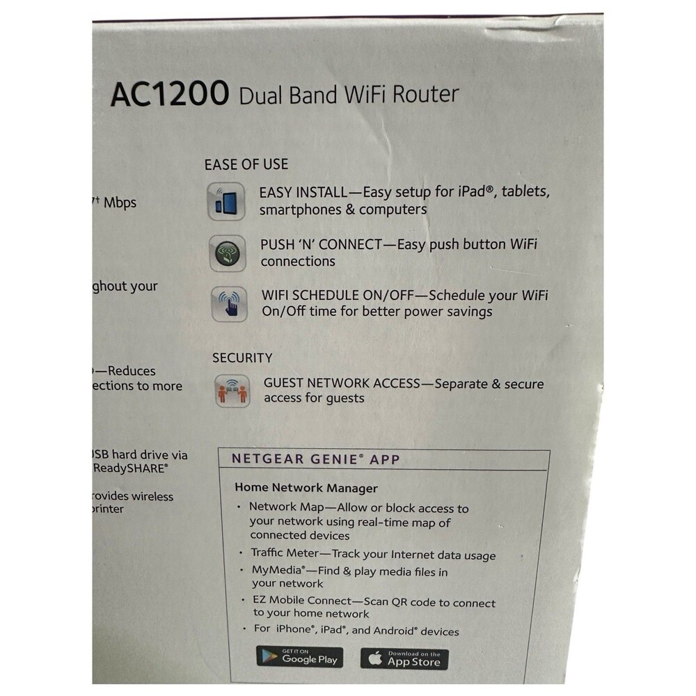 Netgear AC1200 Dual Band WiFi Router R6120 High Speed Wireless Internet - Picture 10 of 16